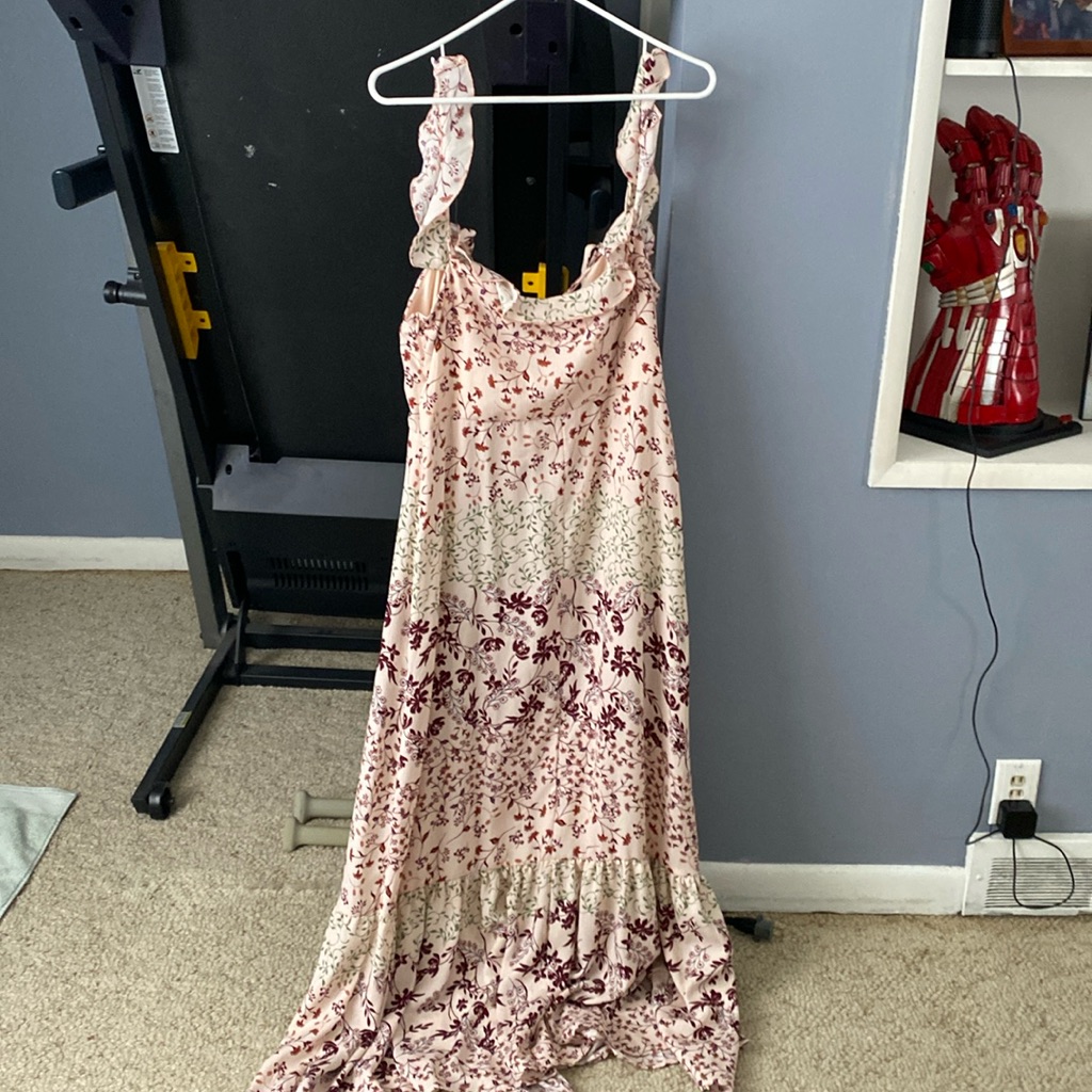 Pink Long Flower Dress 421